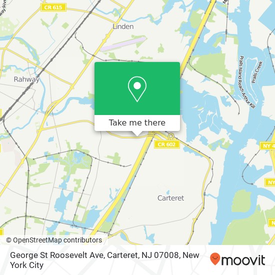 Mapa de George St Roosevelt Ave, Carteret, NJ 07008
