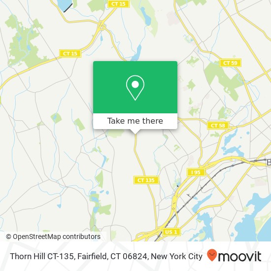 Mapa de Thorn Hill CT-135, Fairfield, CT 06824