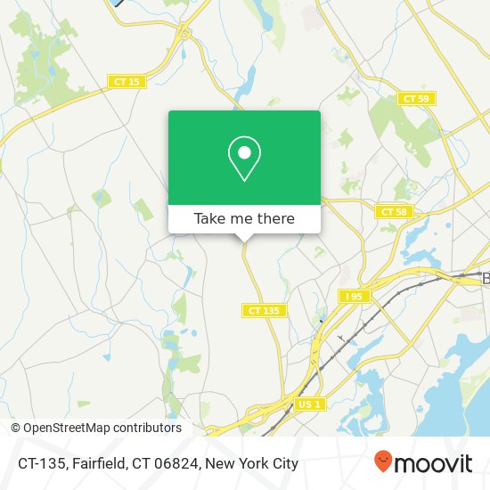 Mapa de CT-135, Fairfield, CT 06824