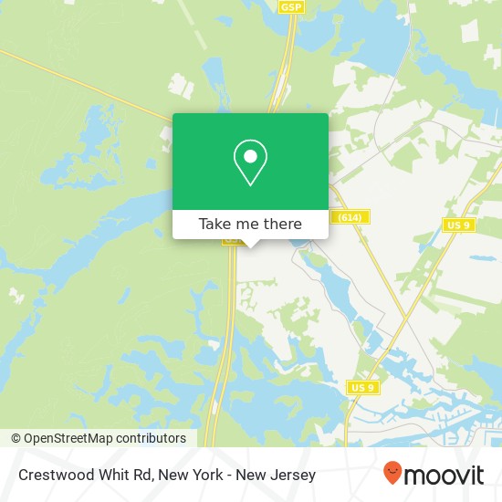 Mapa de Crestwood Whit Rd, Forked River, NJ 08731