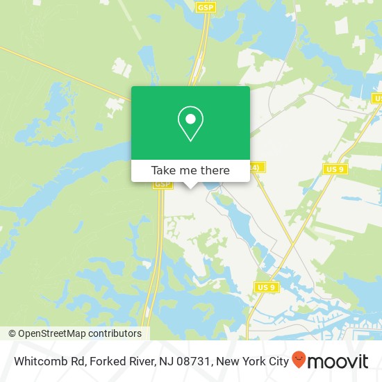 Mapa de Whitcomb Rd, Forked River, NJ 08731