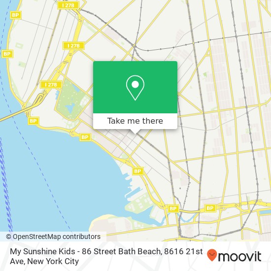Mapa de My Sunshine Kids - 86 Street Bath Beach, 8616 21st Ave