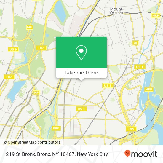 Mapa de 219 St Bronx, Bronx, NY 10467