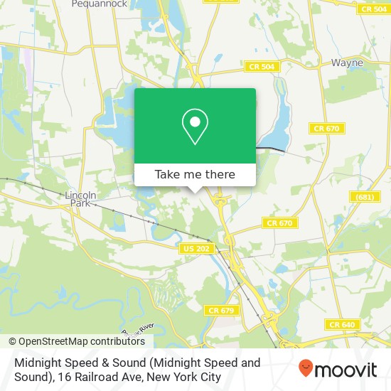 Mapa de Midnight Speed & Sound (Midnight Speed and Sound), 16 Railroad Ave