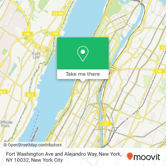 Fort Washington Ave and Alejandro Way, New York, NY 10032 map