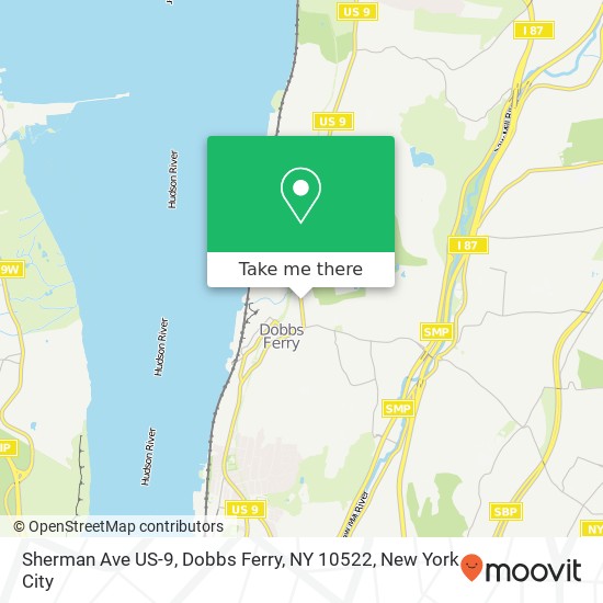 Sherman Ave US-9, Dobbs Ferry, NY 10522 map