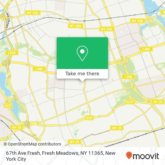 Mapa de 67th Ave Fresh, Fresh Meadows, NY 11365