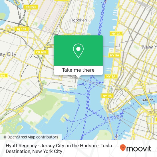 Hyatt Regency - Jersey City on the Hudson - Tesla Destination map