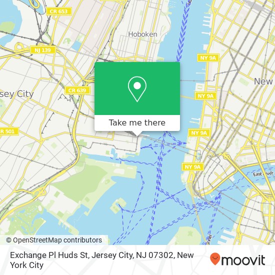 Mapa de Exchange Pl Huds St, Jersey City, NJ 07302
