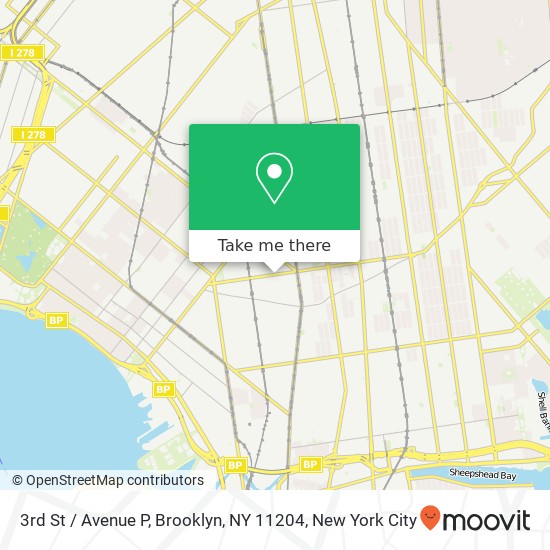 Mapa de 3rd St / Avenue P, Brooklyn, NY 11204