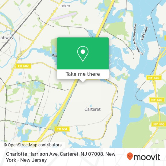 Mapa de Charlotte Harrison Ave, Carteret, NJ 07008