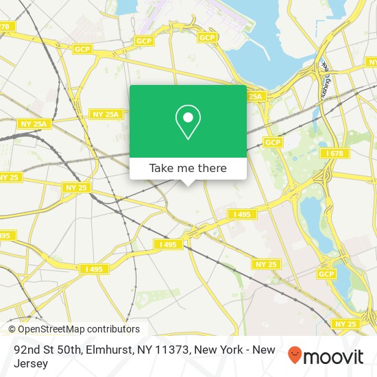 Mapa de 92nd St 50th, Elmhurst, NY 11373