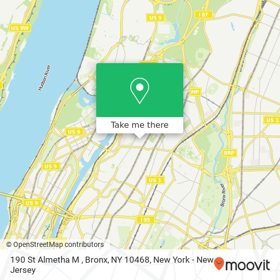 190 St Almetha M , Bronx, NY 10468 map