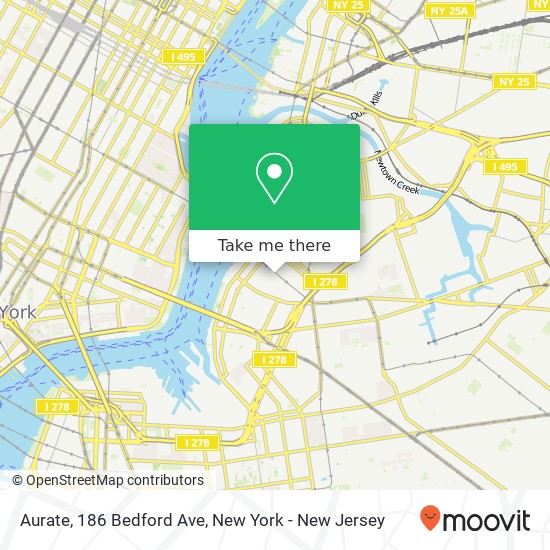 Mapa de Aurate, 186 Bedford Ave