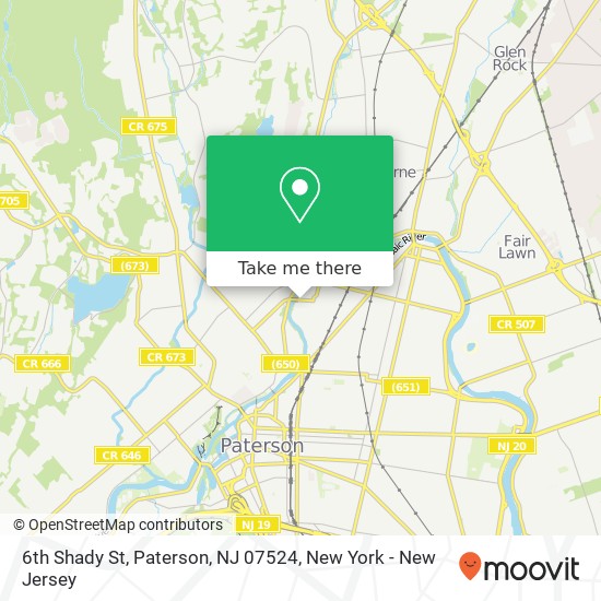 Mapa de 6th Shady St, Paterson, NJ 07524