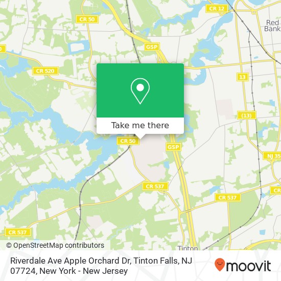 Mapa de Riverdale Ave Apple Orchard Dr, Tinton Falls, NJ 07724