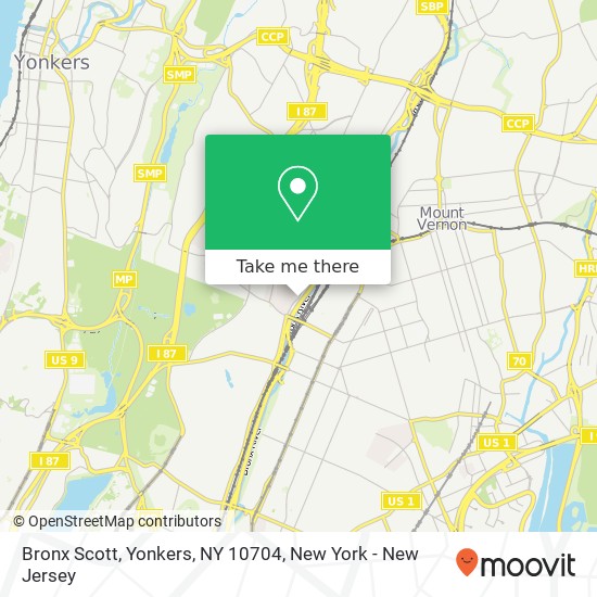 Mapa de Bronx Scott, Yonkers, NY 10704