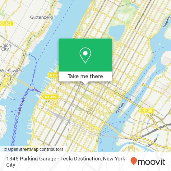 Mapa de 1345 Parking Garage - Tesla Destination