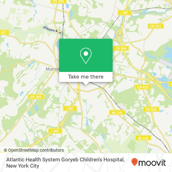 Atlantic Health System Goryeb Children's Hospital map