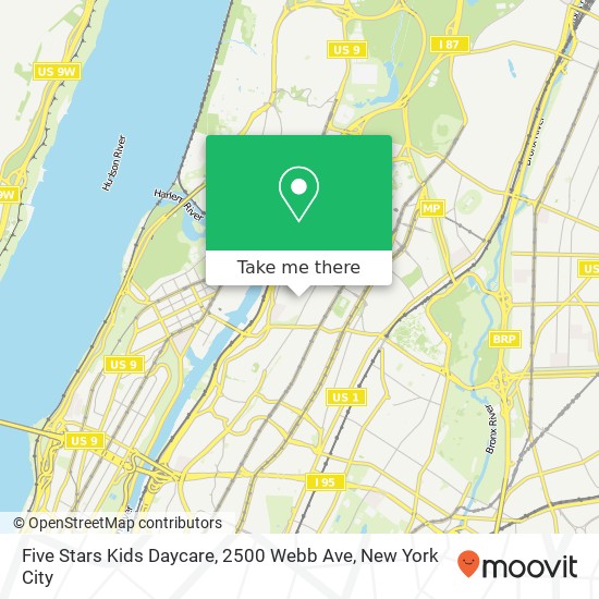 Mapa de Five Stars Kids Daycare, 2500 Webb Ave