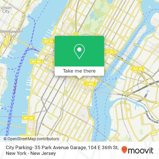 Mapa de City Parking- 35 Park Avenue Garage, 104 E 36th St