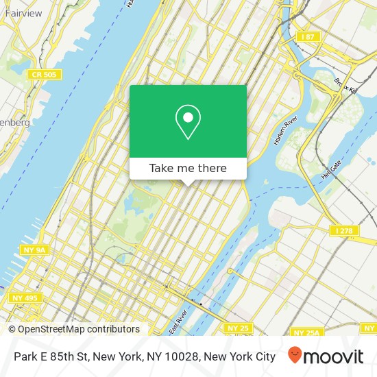 Mapa de Park E 85th St, New York, NY 10028