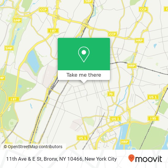 Mapa de 11th Ave & E St, Bronx, NY 10466