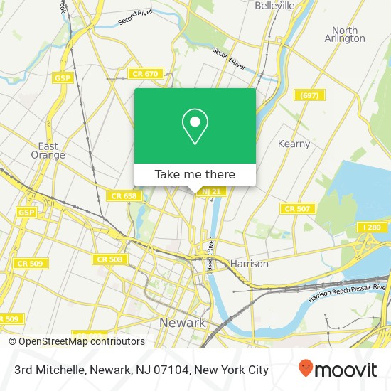 Mapa de 3rd Mitchelle, Newark, NJ 07104