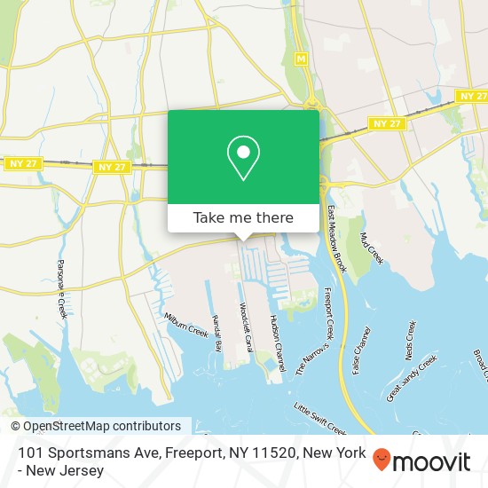 Mapa de 101 Sportsmans Ave, Freeport, NY 11520