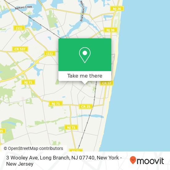 Mapa de 3 Wooley Ave, Long Branch, NJ 07740