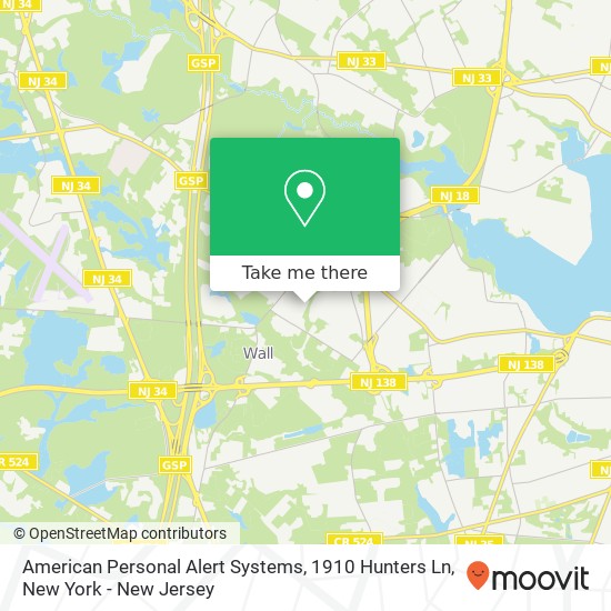 Mapa de American Personal Alert Systems, 1910 Hunters Ln