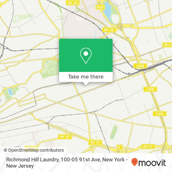 Mapa de Richmond Hill Laundry, 100-05 91st Ave