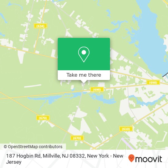 Mapa de 187 Hogbin Rd, Millville, NJ 08332