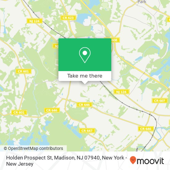 Mapa de Holden Prospect St, Madison, NJ 07940