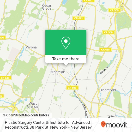 Mapa de Plastic Surgery Center & Institute for Advanced Reconstructi, 88 Park St