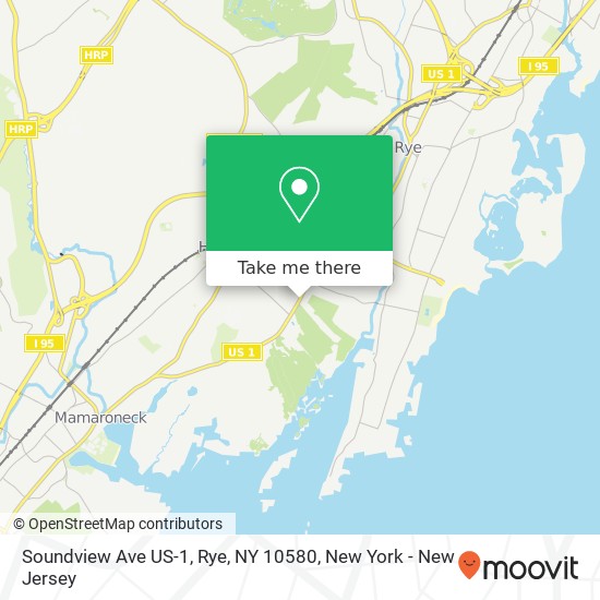 Mapa de Soundview Ave US-1, Rye, NY 10580