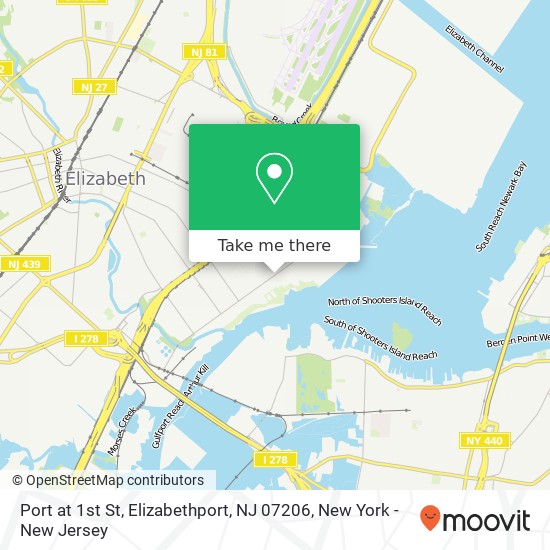 Mapa de Port at 1st St, Elizabethport, NJ 07206