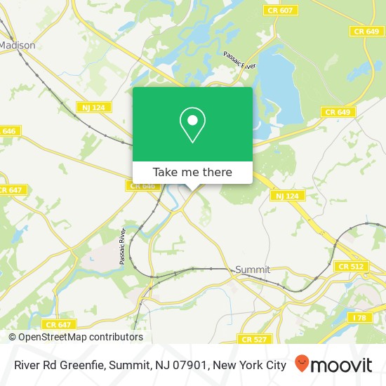 Mapa de River Rd Greenfie, Summit, NJ 07901