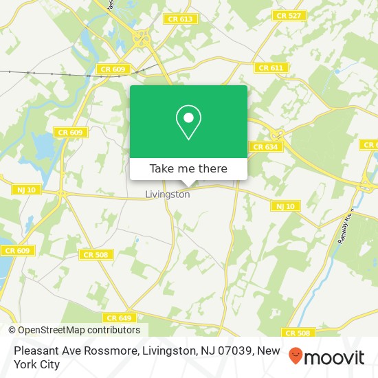 Mapa de Pleasant Ave Rossmore, Livingston, NJ 07039