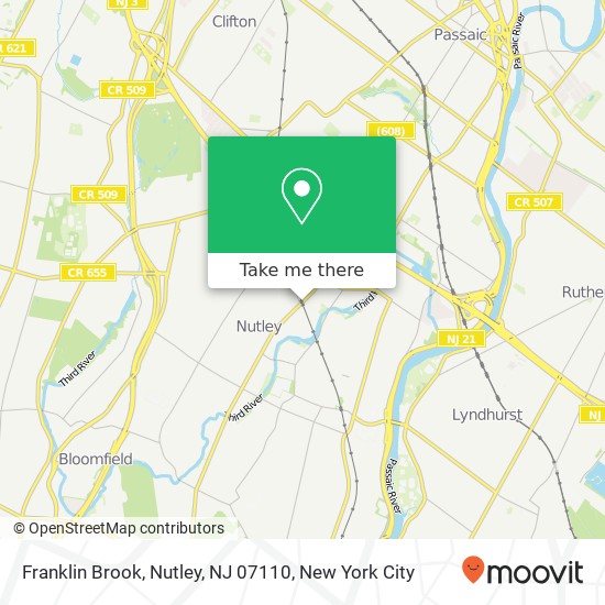Mapa de Franklin Brook, Nutley, NJ 07110