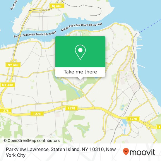 Mapa de Parkview Lawrence, Staten Island, NY 10310