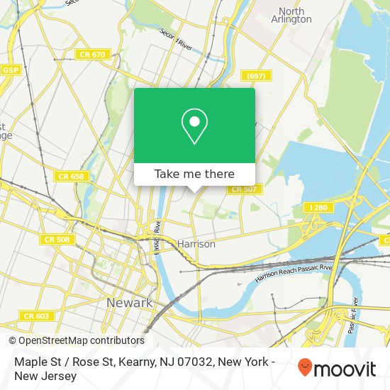 Mapa de Maple St / Rose St, Kearny, NJ 07032