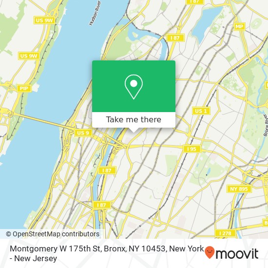 Montgomery W 175th St, Bronx, NY 10453 map