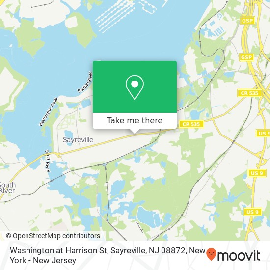 Mapa de Washington at Harrison St, Sayreville, NJ 08872