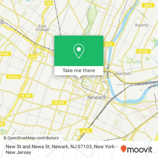 Mapa de New St and Newa St, Newark, NJ 07103