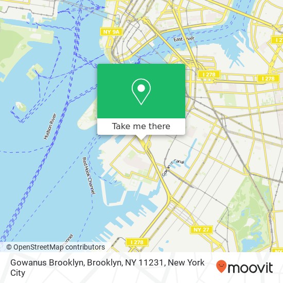 Mapa de Gowanus Brooklyn, Brooklyn, NY 11231
