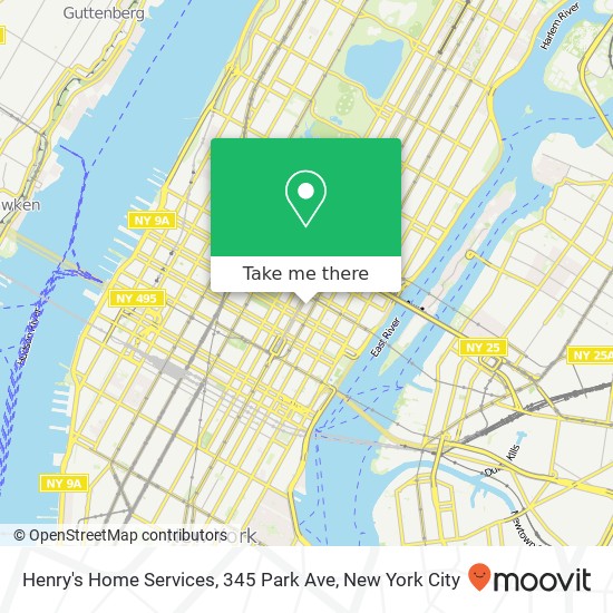 Mapa de Henry's Home Services, 345 Park Ave
