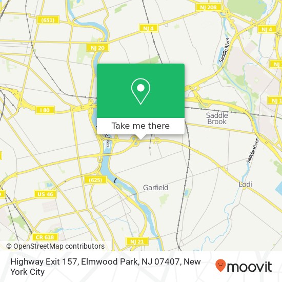 Highway  Exit 157, Elmwood Park, NJ 07407 map