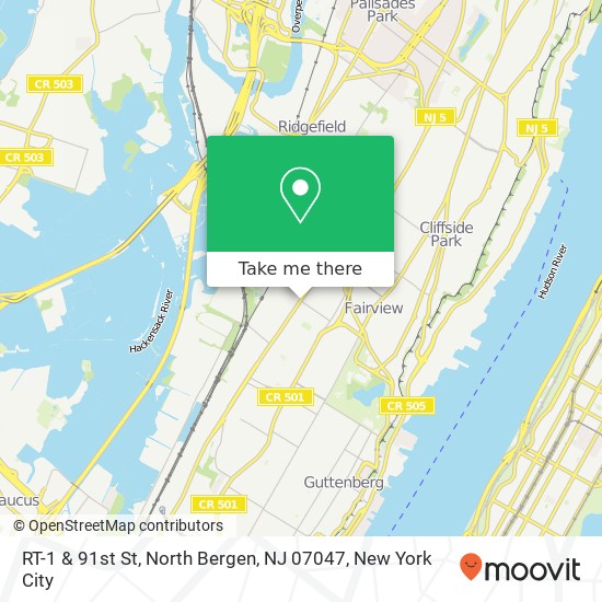 RT-1 & 91st St, North Bergen, NJ 07047 map