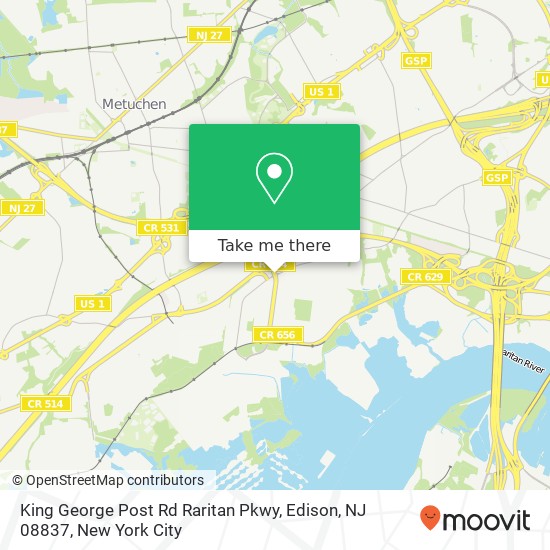 King George Post Rd Raritan Pkwy, Edison, NJ 08837 map